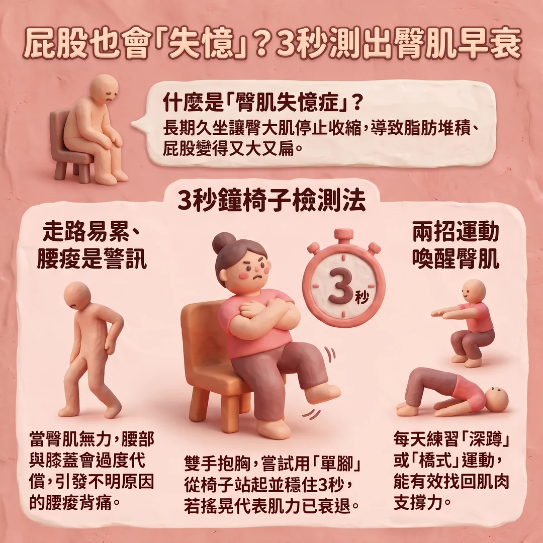 3秒測出臀肌失憶症(圖/AI生成製圖)