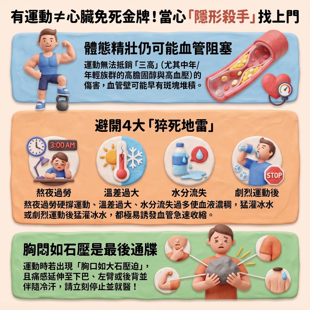 預防運動心血管風險(圖/AI生成製圖)