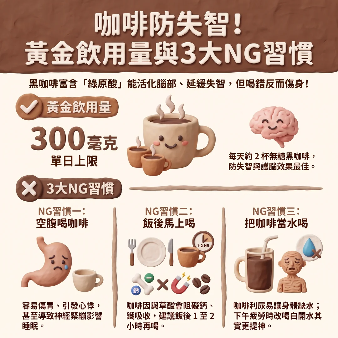 咖啡防失智指南（圖／AI生成製圖）