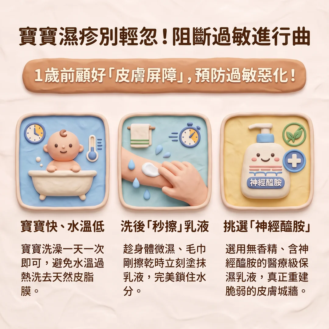 寶寶濕疹預防指南（圖／AI生成製圖）