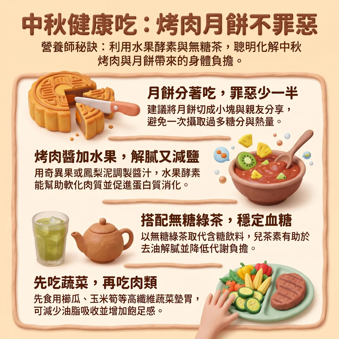 中秋健康飲食指南（圖／AI生成製圖）