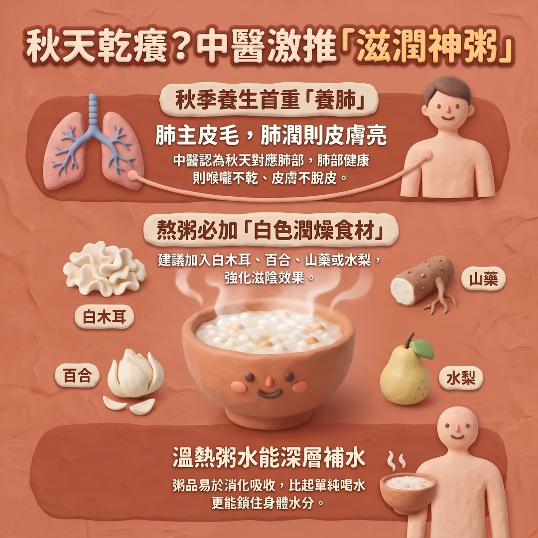 秋天乾癢中醫滋潤神粥(圖/AI生成製圖)