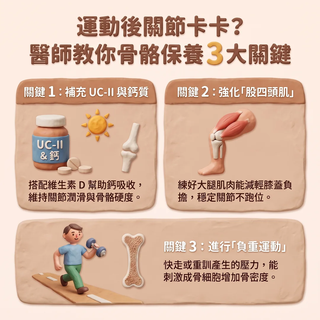 骨骼保養的三大關鍵（圖／AI生成製圖）