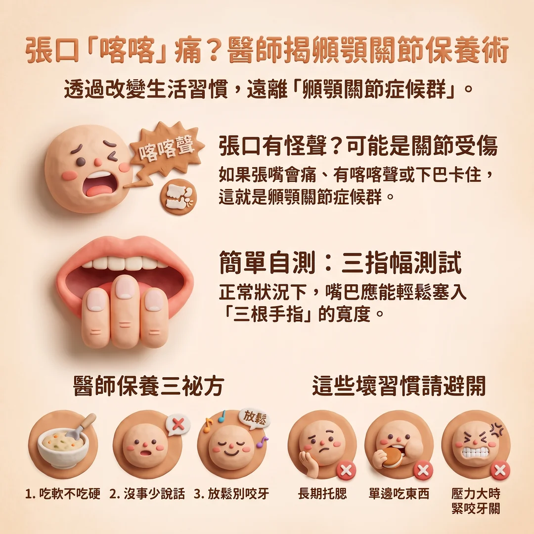 顳顎關節保養指南（圖／AI生成製圖）