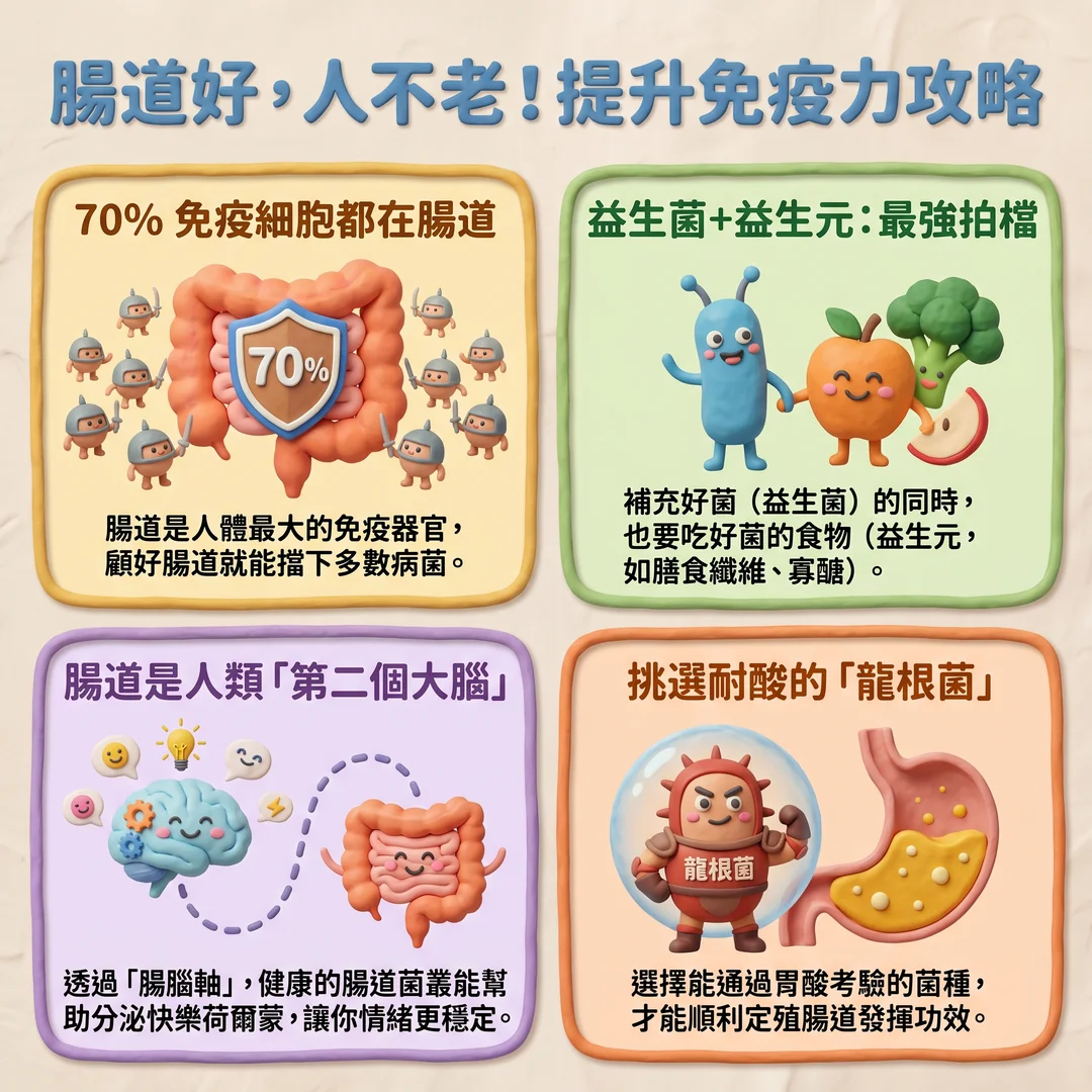 腸道健康提升<a href='/search/tags/免疫力/' target='_blank'>免疫力</a>攻略(圖/AI生成製圖)