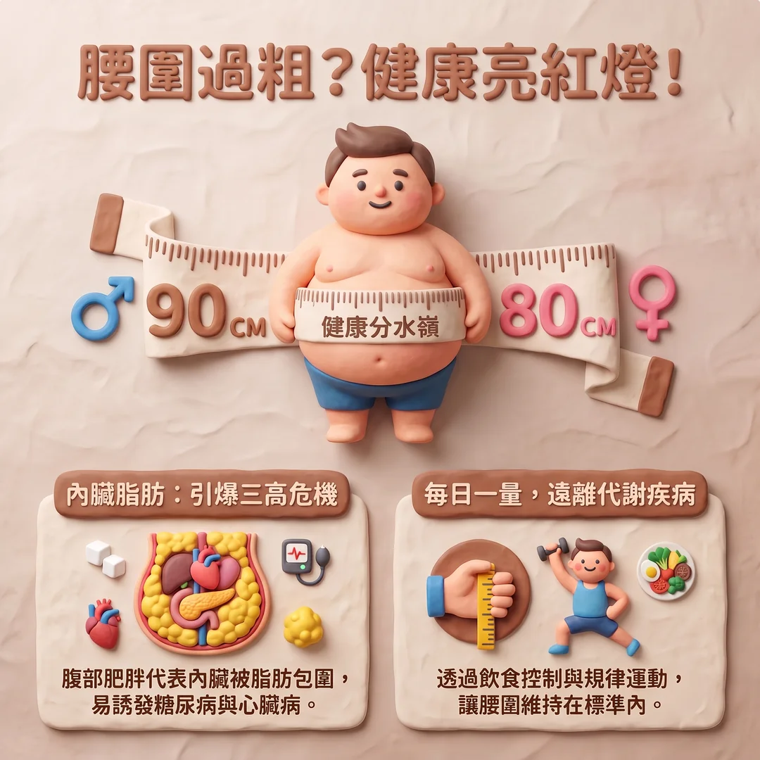 腰圍過粗健康警訊(圖/AI生成製圖)