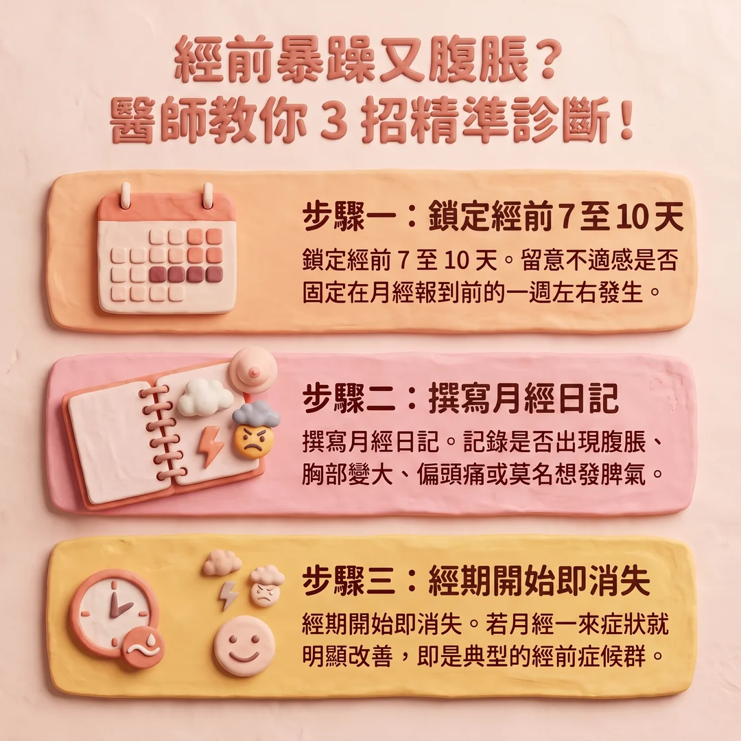 經前症候群診斷三招（圖／AI生成製圖）