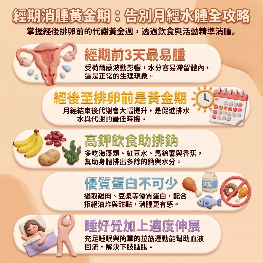經期消腫黃金期攻略（圖／AI生成製圖）