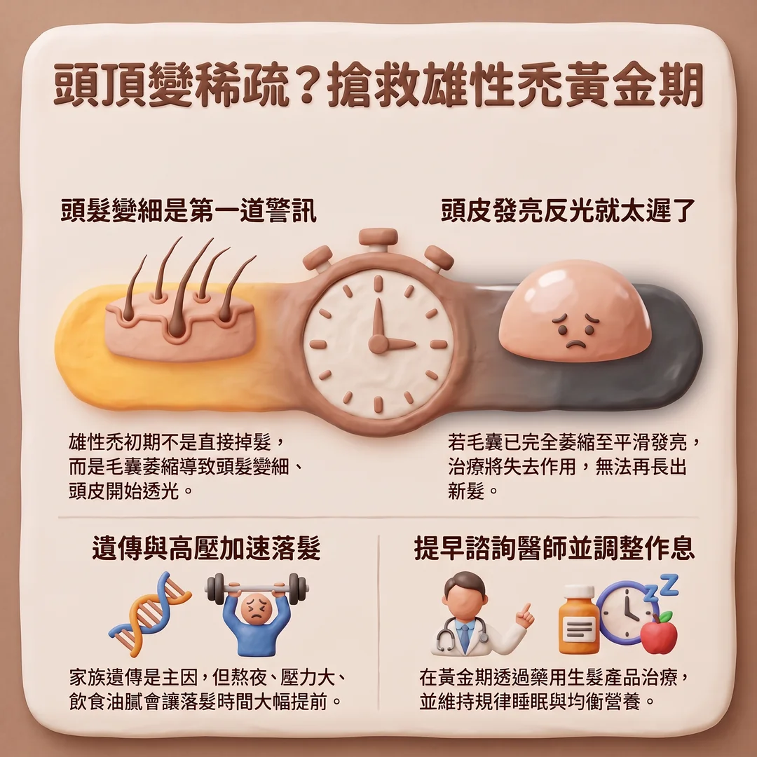 搶救雄性禿黃金期（圖／AI生成製圖）