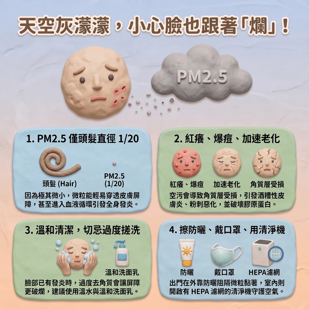空污肌膚保養指南(圖/AI生成製圖)
