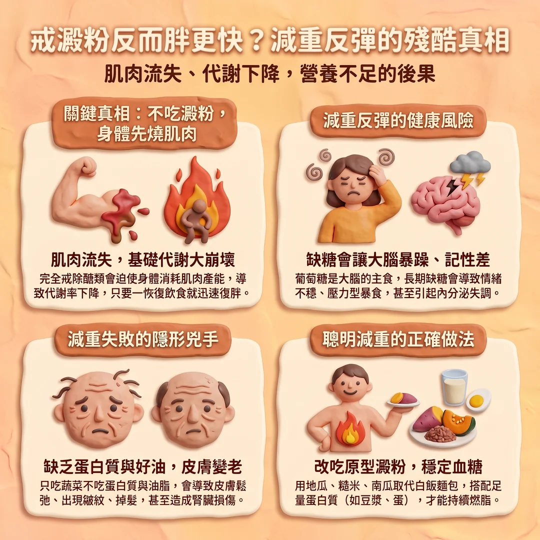 戒澱粉反而胖更快?(圖/AI生成製圖)