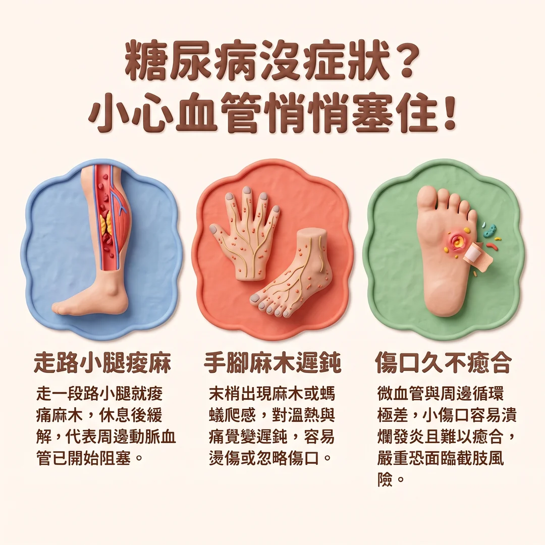 糖尿病<a href='/search/tags/血管阻塞/' target='_blank'>血管阻塞</a>警訊（圖／AI生成製圖）