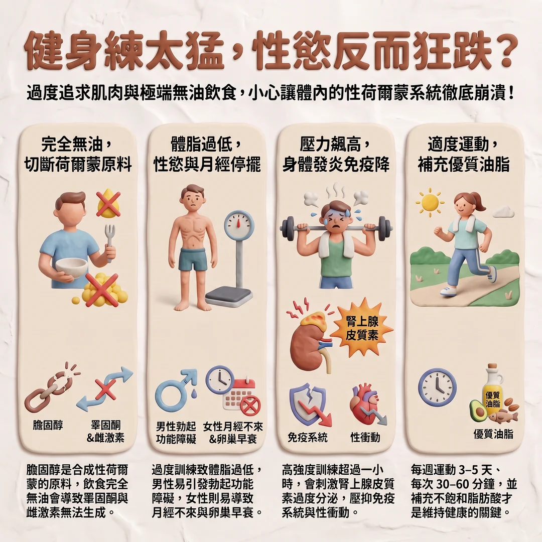 過度健身對荷爾蒙的影響(圖/AI生成製圖)