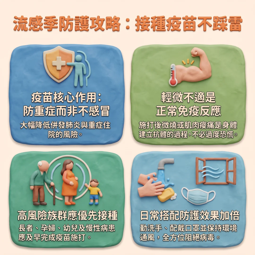 流感季疫苗防護攻略(圖/AI生成製圖)