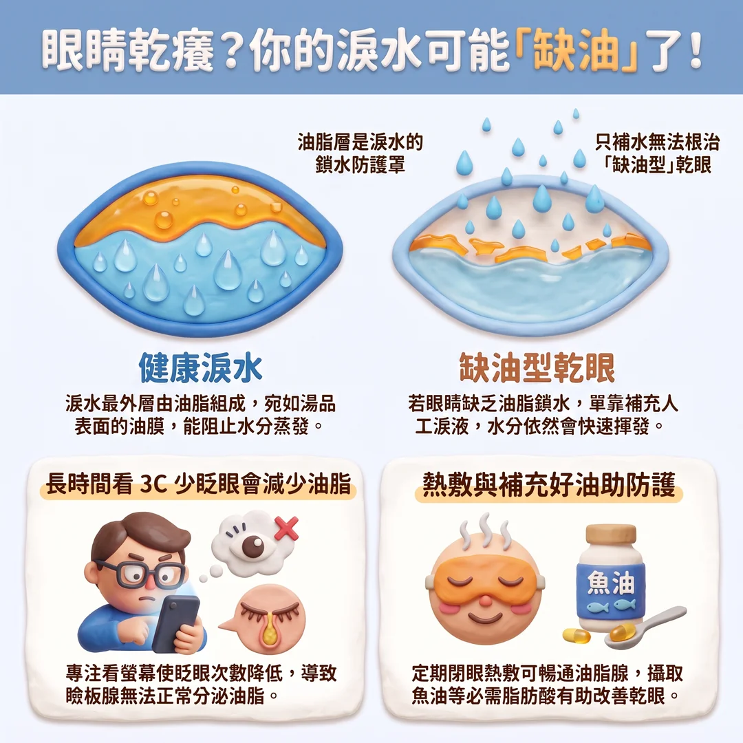 認識缺油型乾眼症（圖／AI生成製圖）