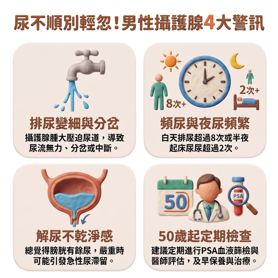 男性攝護腺四大警訊(圖/AI生成製圖)
