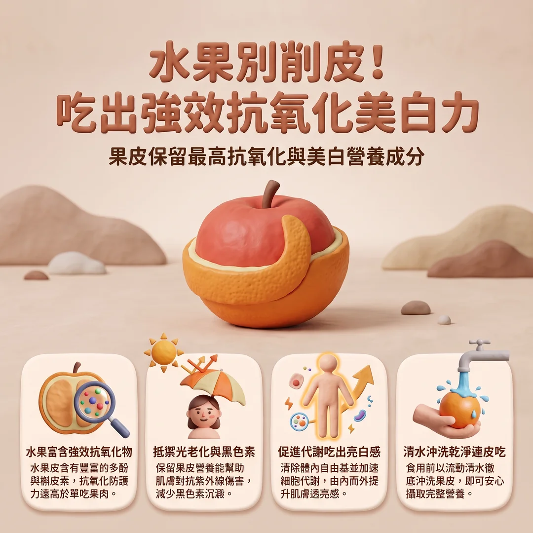 水果別削皮!吃出美白力(圖/AI生成製圖)