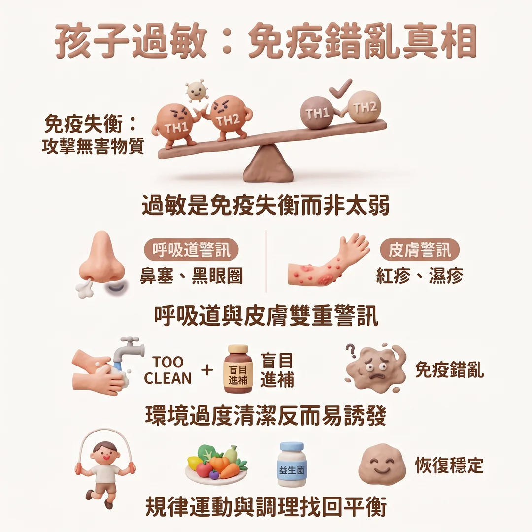 孩子過敏:免疫錯亂真相(圖/AI生成製圖)