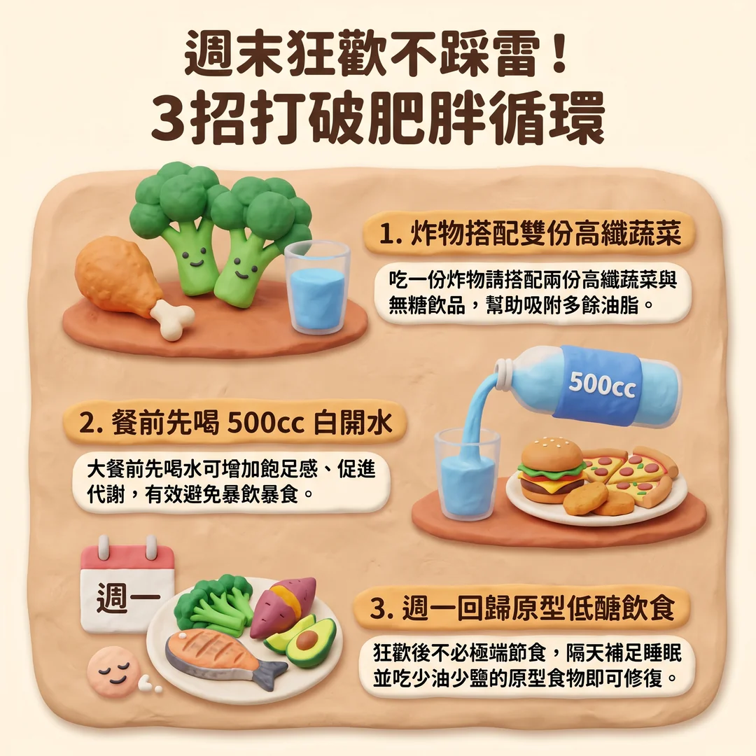 3招打破肥胖循環（圖／AI生成製圖）