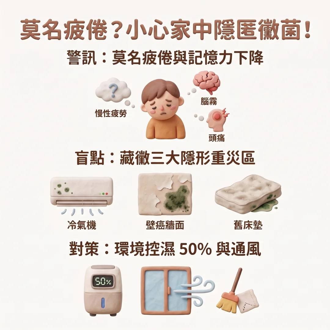 家中隱匿黴菌健康警訊(圖/AI生成製圖)