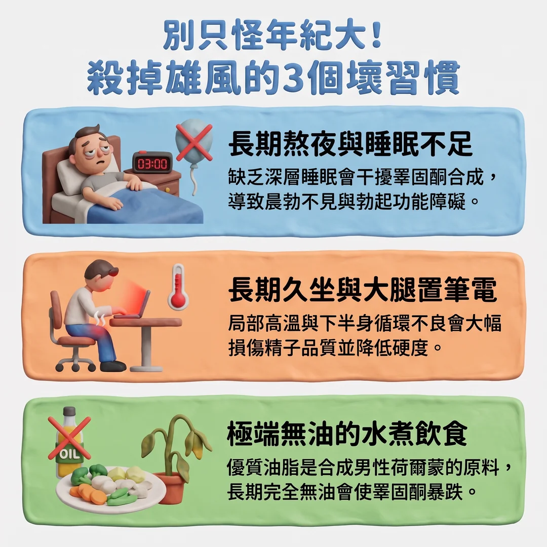 殺掉雄風的3個壞習慣（圖／AI生成製圖）