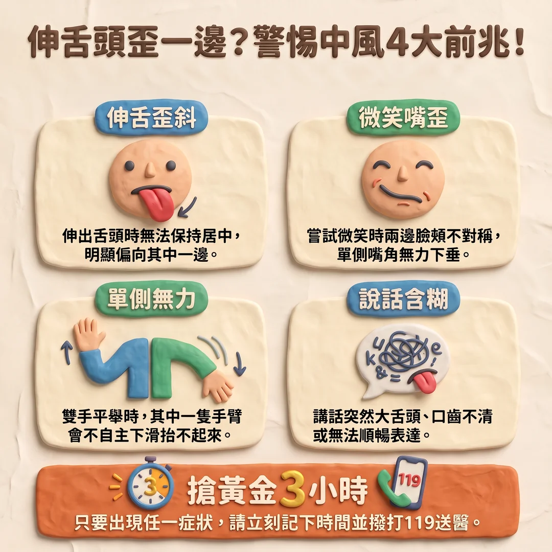 警惕中風四大前兆（圖／AI生成製圖）