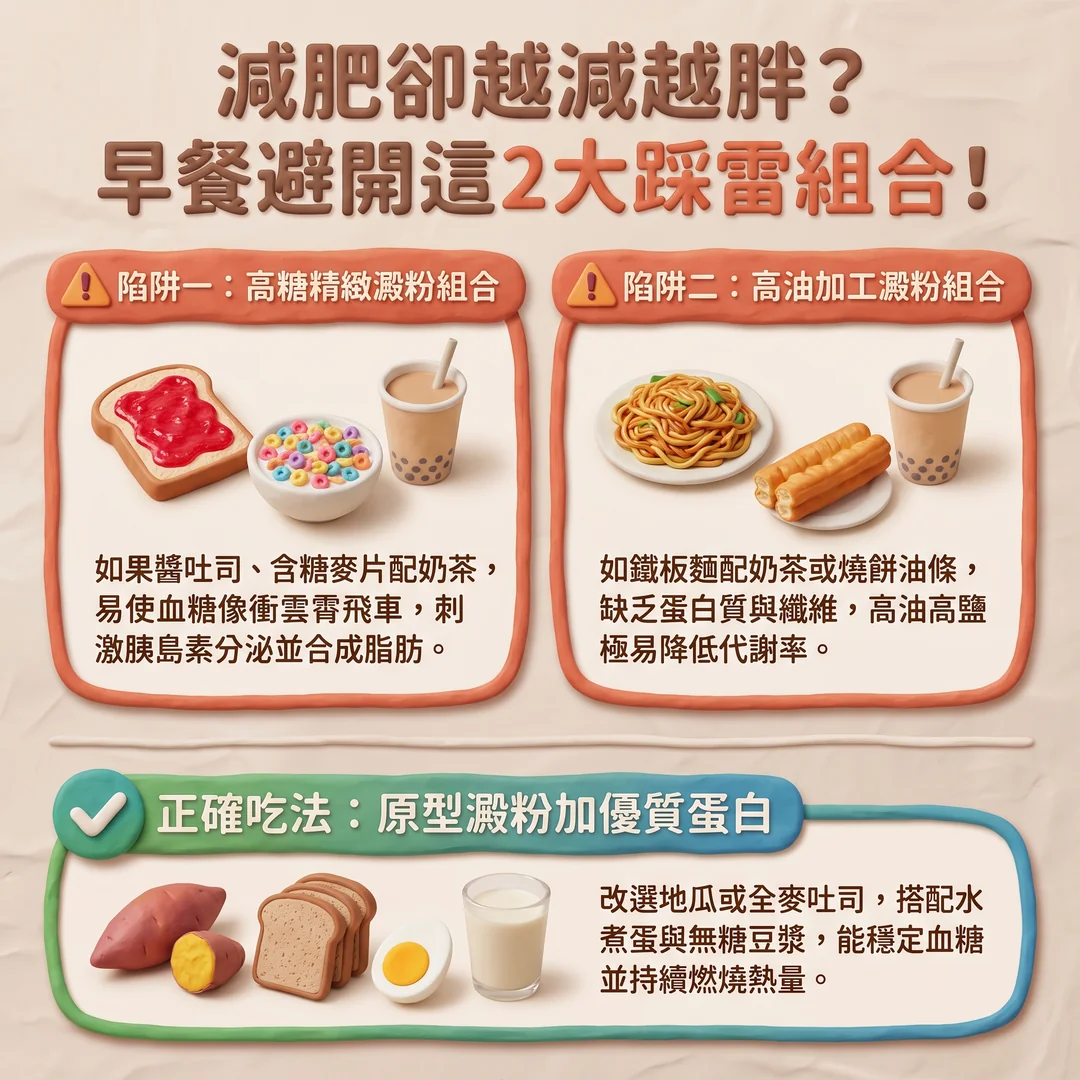 減肥早餐避雷指南（圖／AI生成製圖）