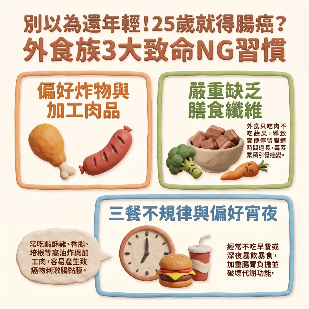 外食族三大致癌習慣（圖／AI生成製圖）