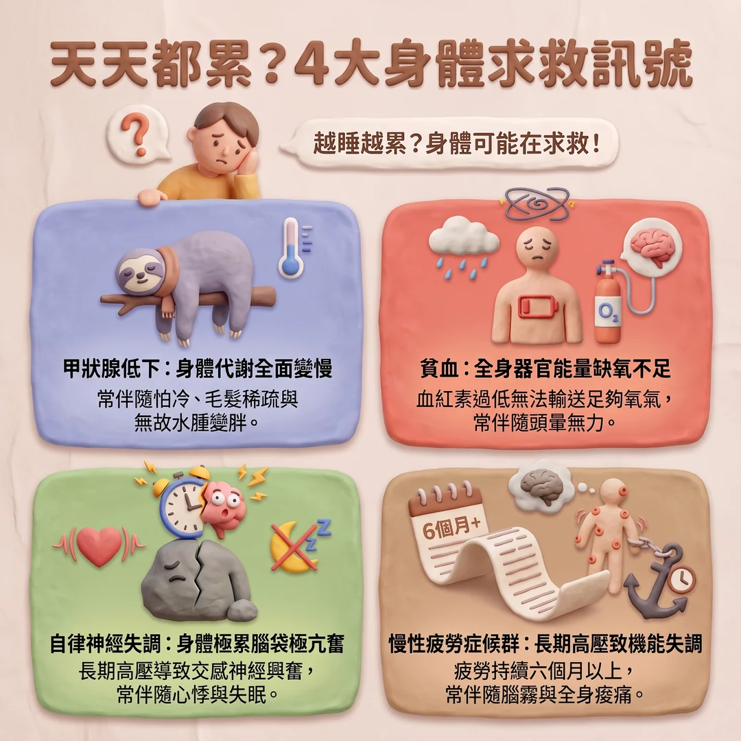 4大身體求救訊號(圖/AI生成製圖)