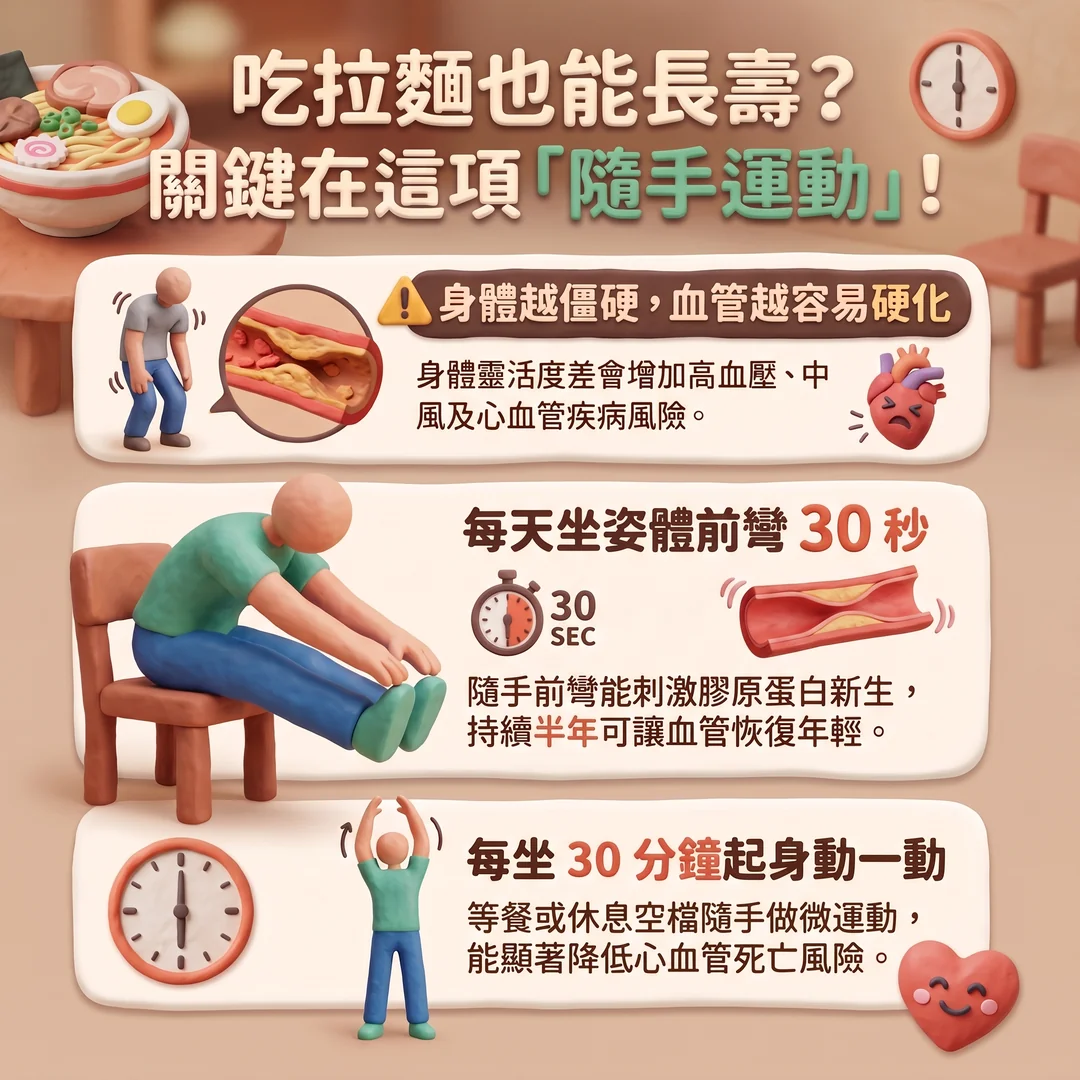 隨手運動促進血管健康(圖/AI生成製圖)