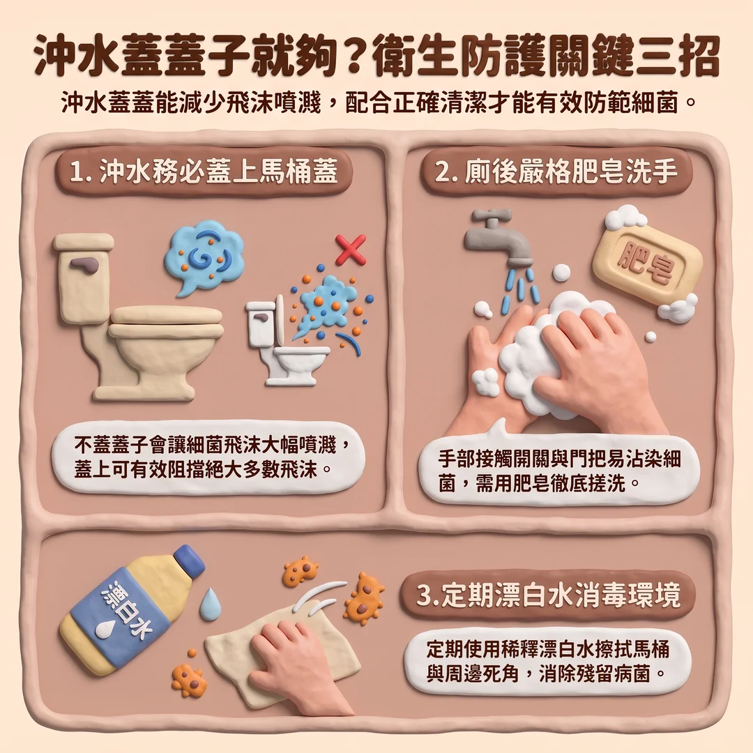 衛生防護關鍵三招(圖/AI生成製圖)