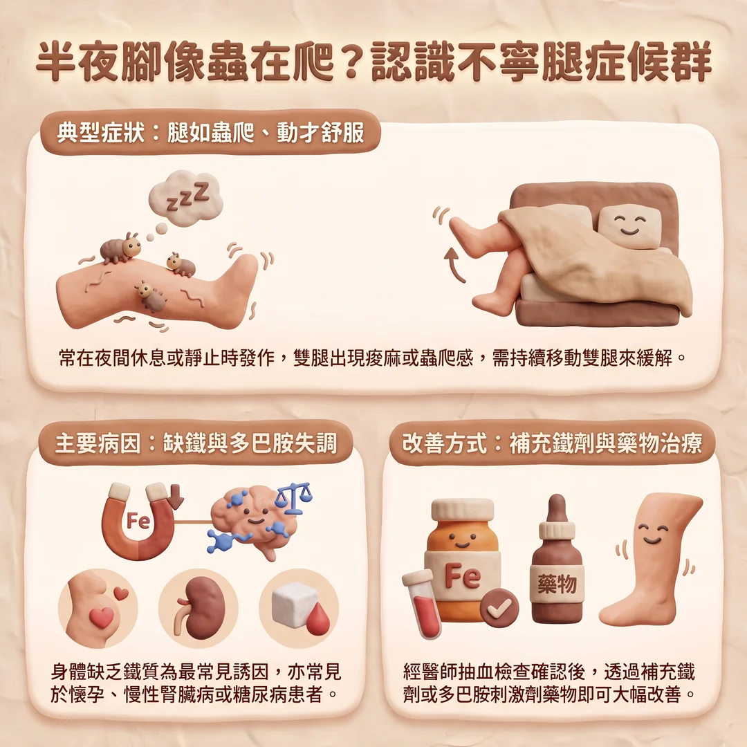 認識不寧腿症候群(圖/AI生成製圖)