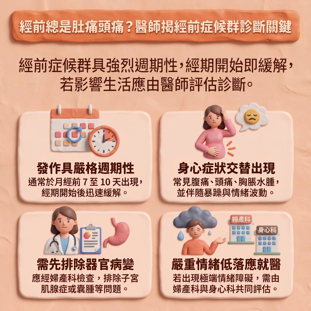 經前症候群診斷關鍵(圖/AI生成製圖)