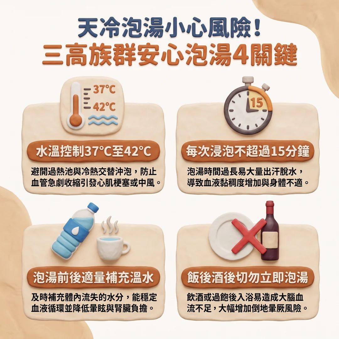 三高族群安心泡湯關鍵(圖/AI生成製圖)