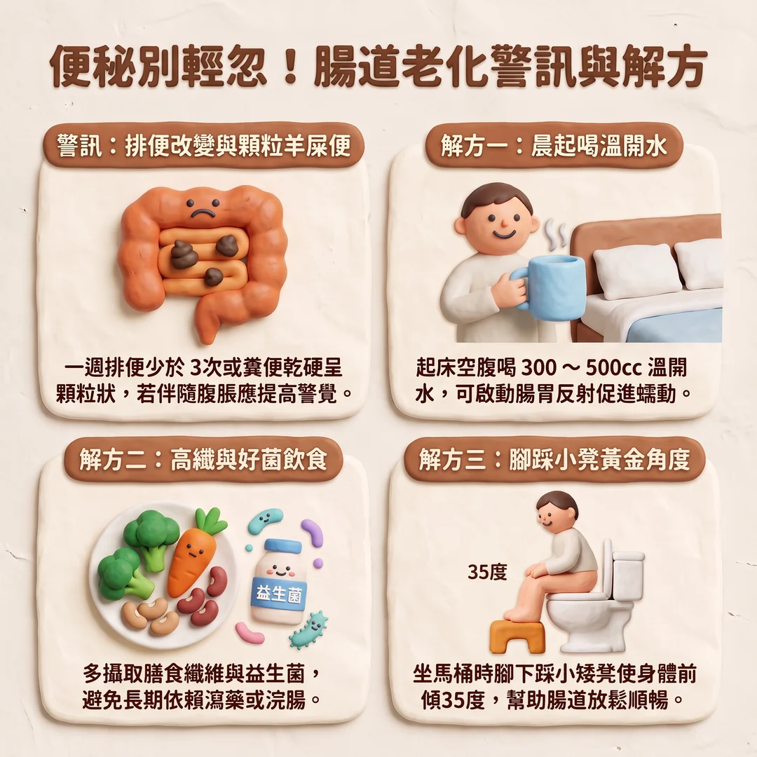 便秘警訊與改善解方(圖/AI生成製圖)