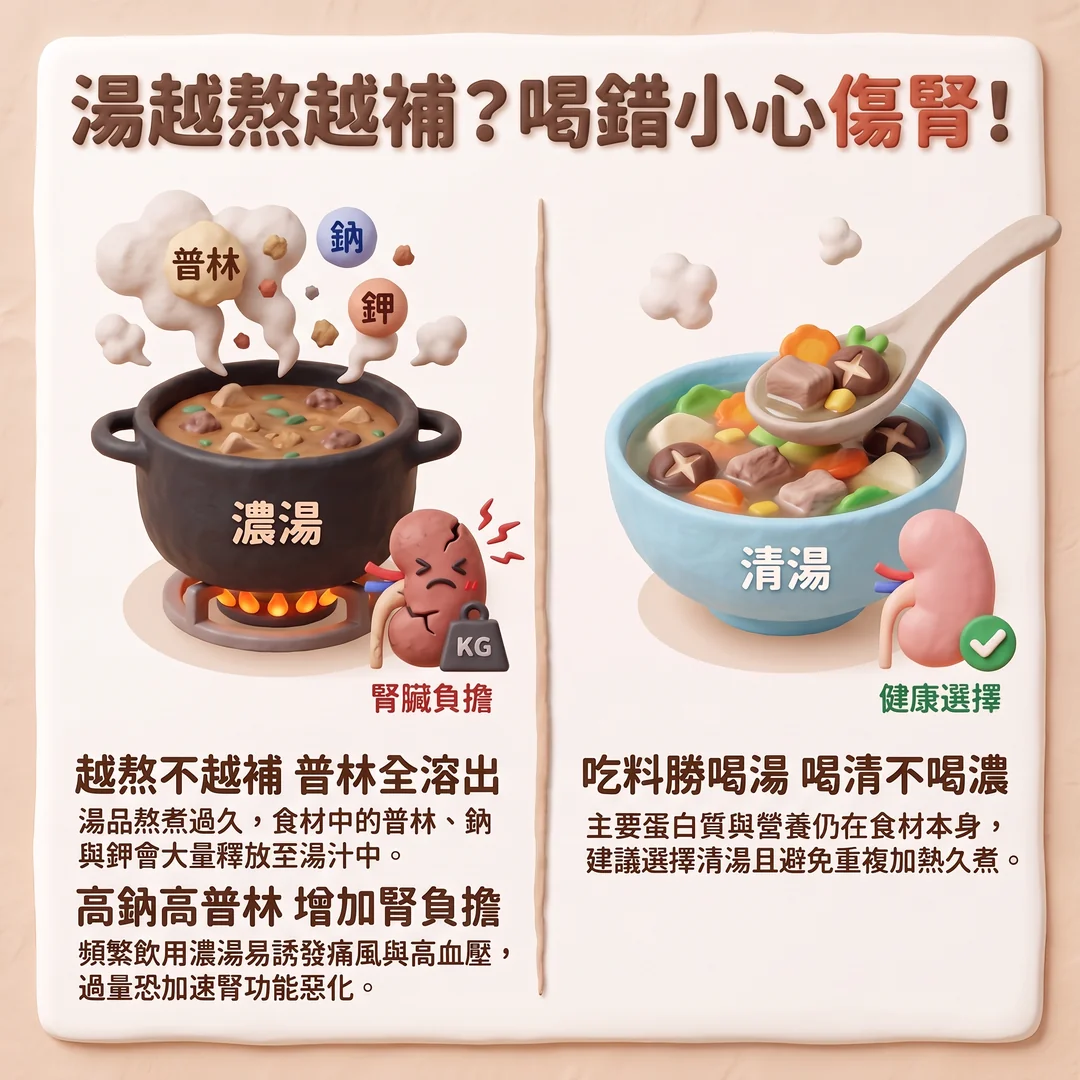 湯品熬煮與腎臟健康(圖/AI生成製圖)