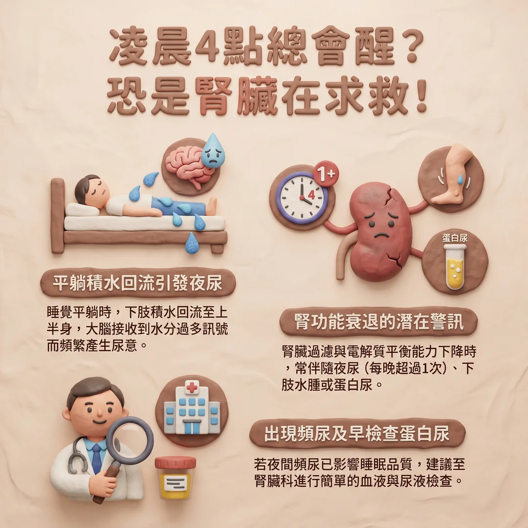 凌晨醒來恐是腎臟求救（圖／AI生成製圖）