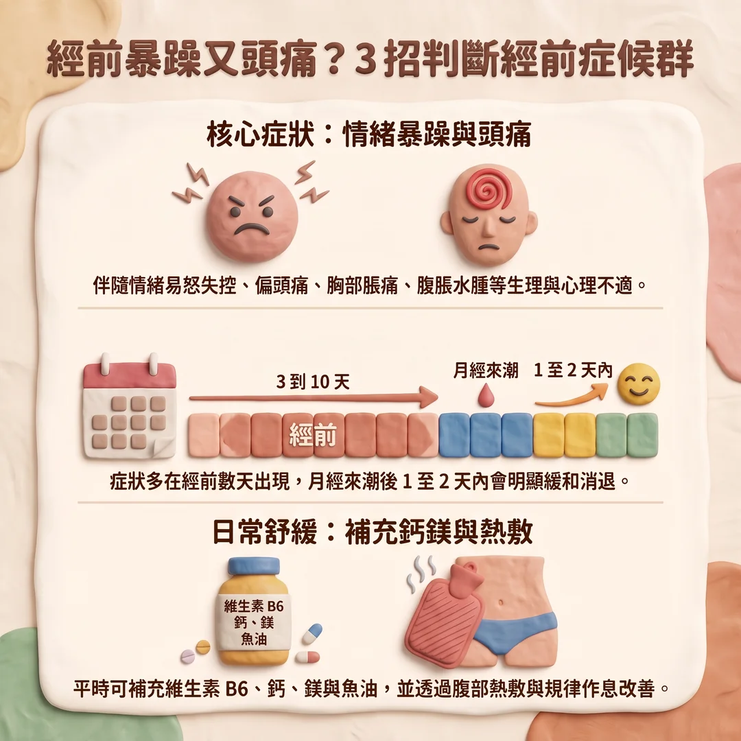 經前症候群判斷指南(圖/AI生成製圖)