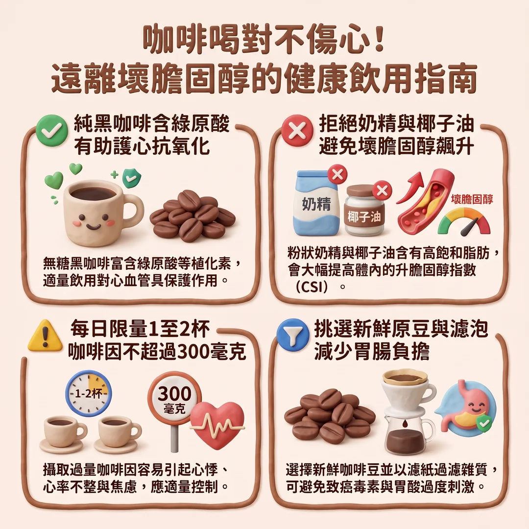 健康飲用咖啡指南(圖/AI生成製圖)