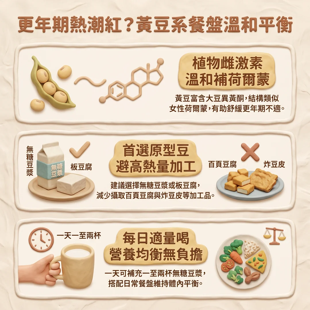 更年期黃豆飲食指南(圖/AI生成製圖)