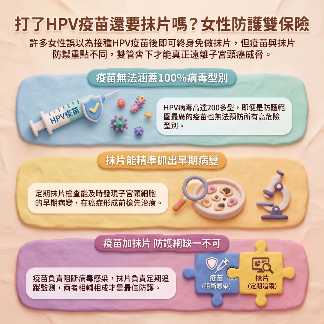 子宮頸癌防護雙保險(圖/AI生成製圖)