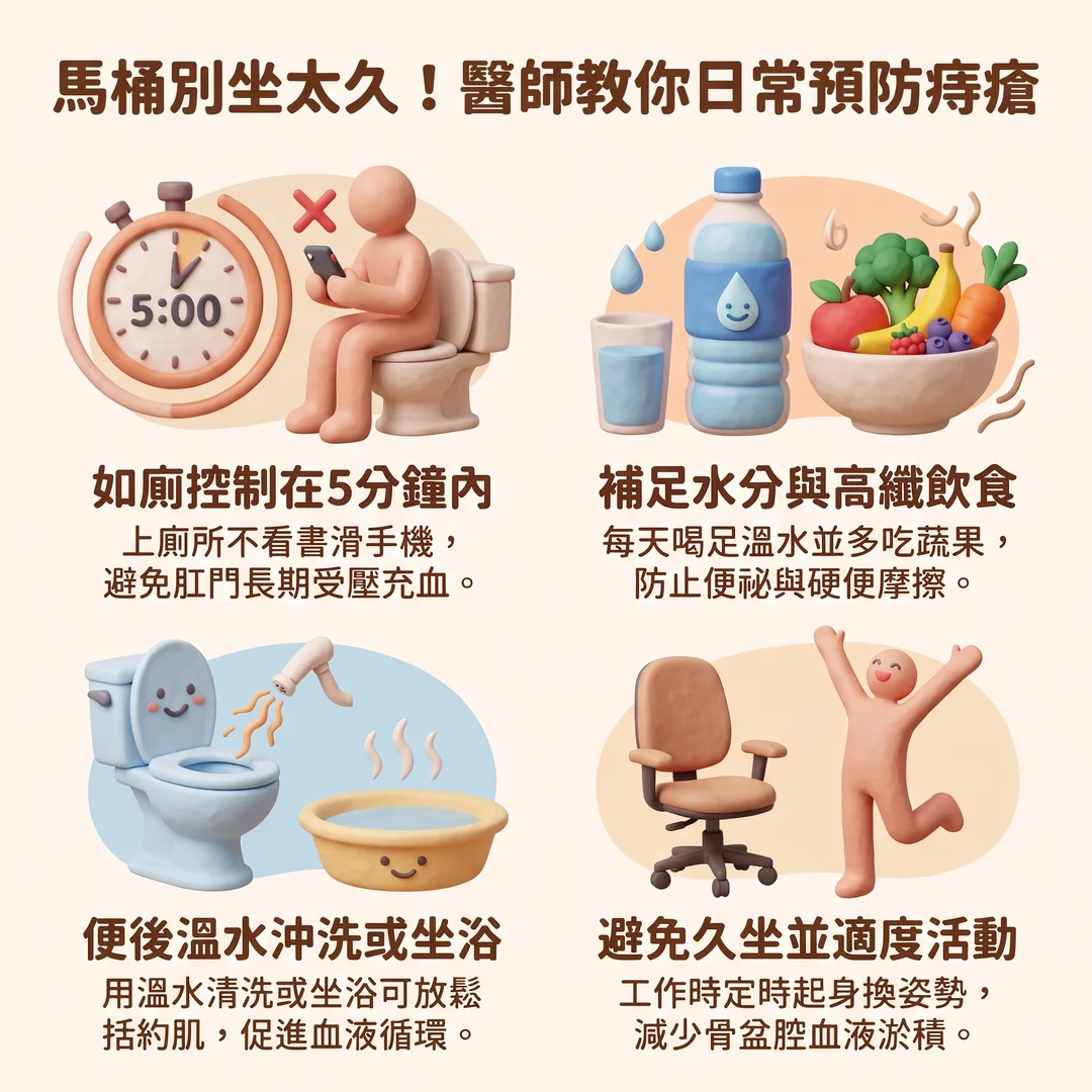 醫師教你預防痔瘡(圖/AI生成製圖)