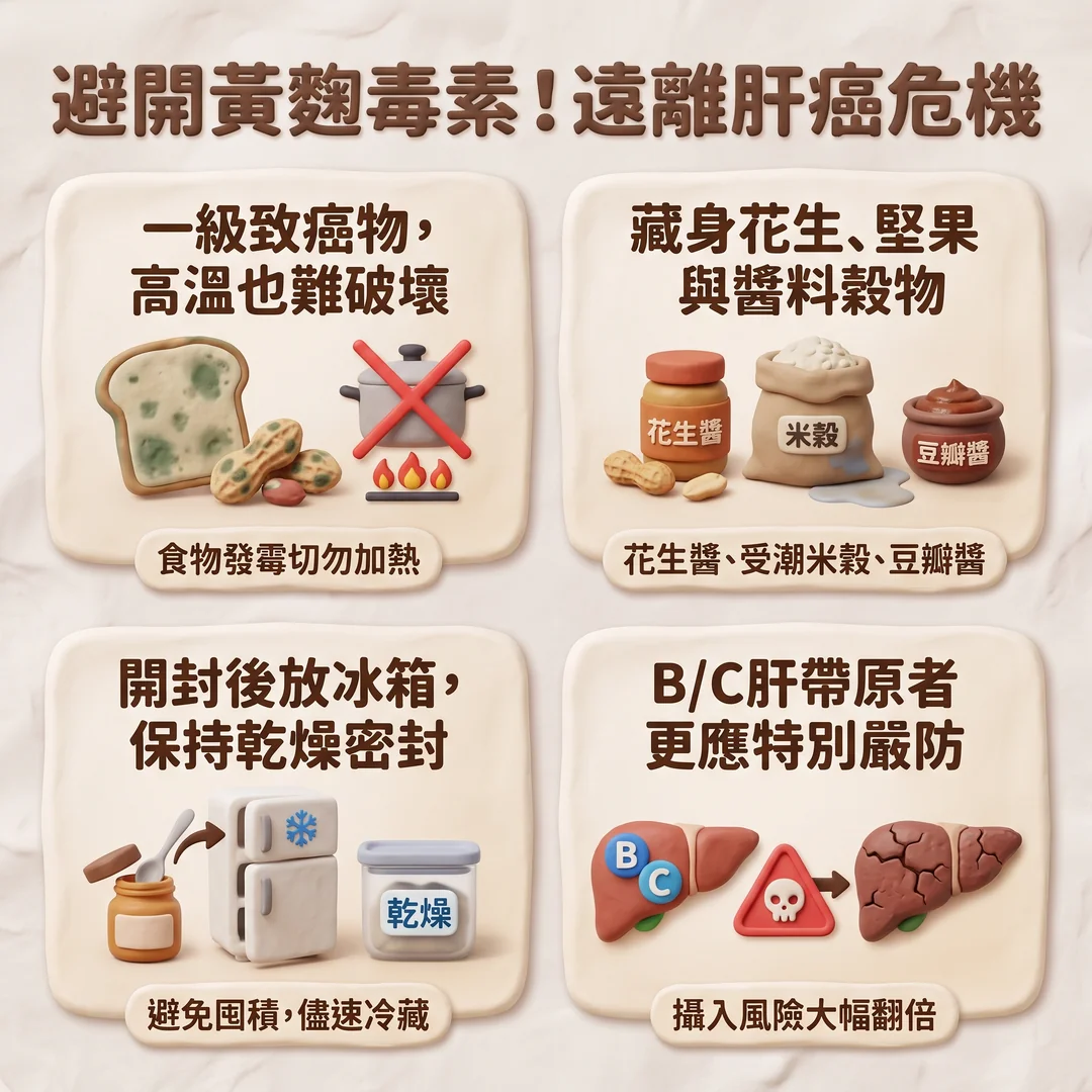 避開黃麴毒素遠離肝癌（圖／AI生成製圖）