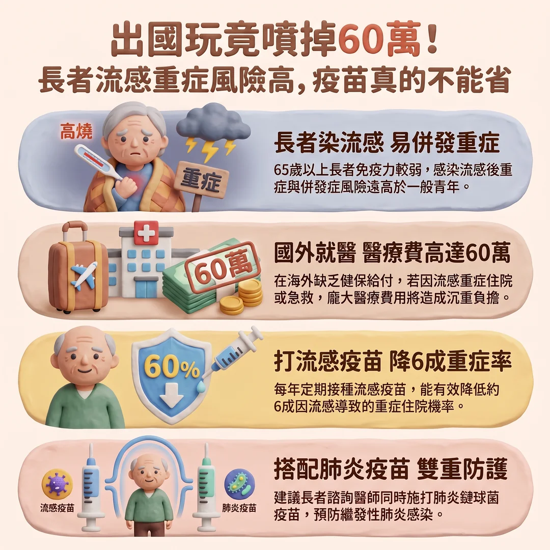 長者接種流感疫苗宣導(圖/AI生成製圖)