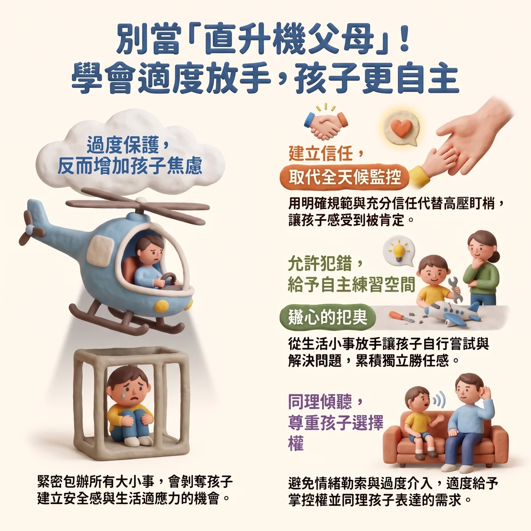 拒當直升機父母（圖／AI生成製圖）