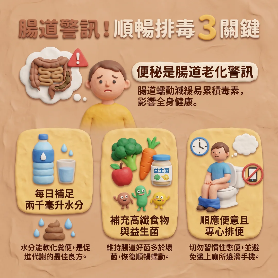 腸道健康與排毒三關鍵(圖/AI生成製圖)