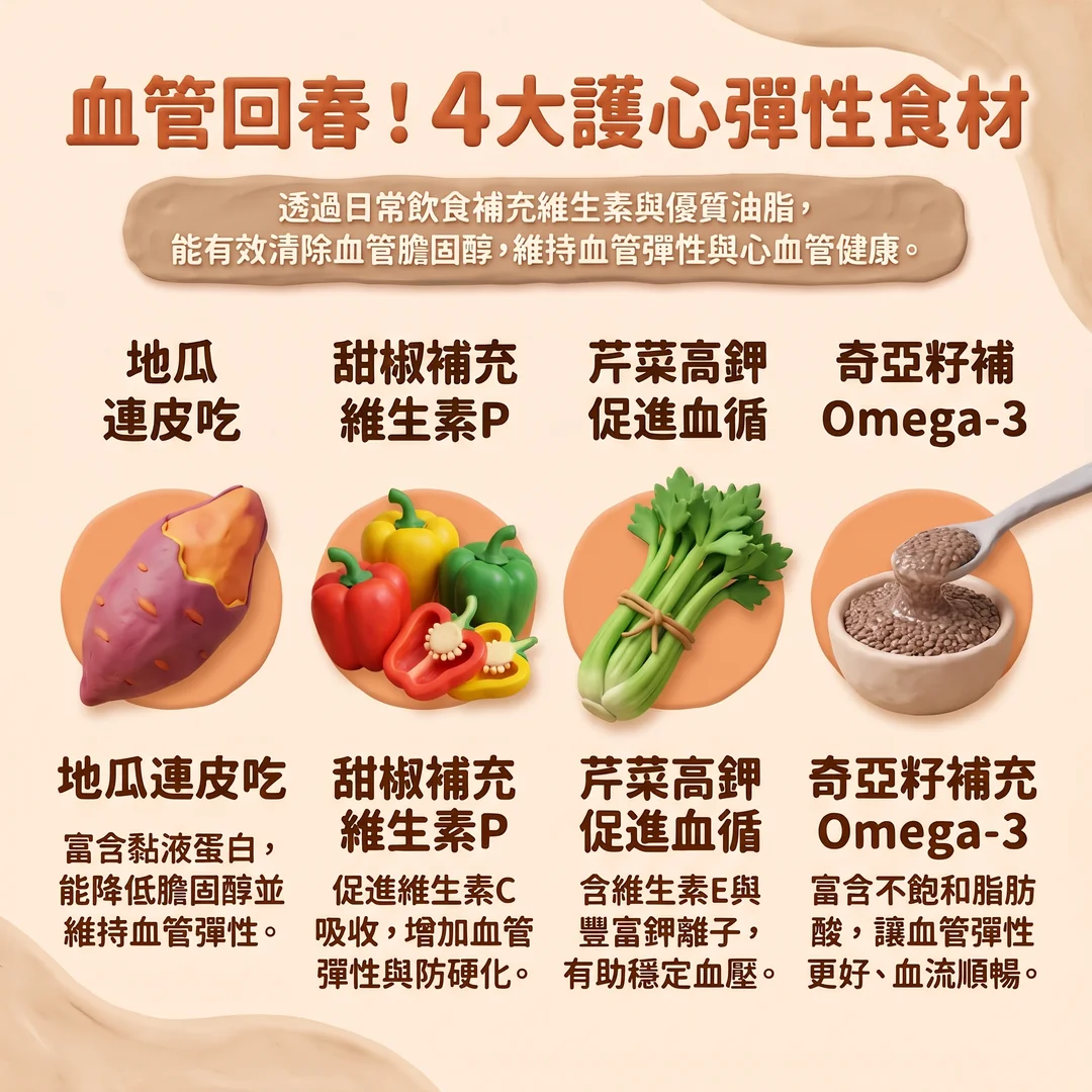 4大護心彈性食材（圖／AI生成製圖）