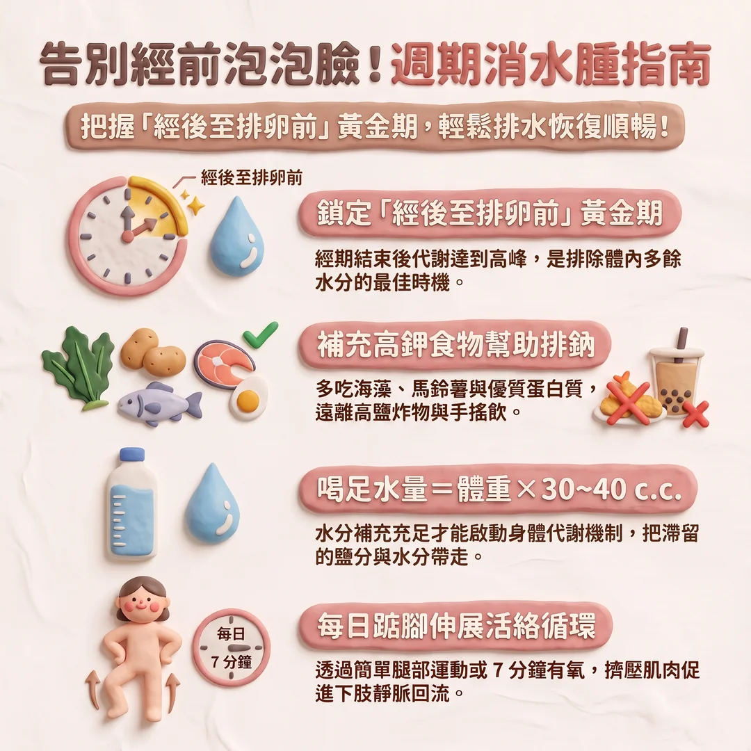 週期消水腫指南(圖/AI生成製圖)