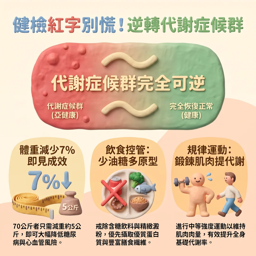 逆轉代謝症候群衛教圖解(圖/AI生成製圖)