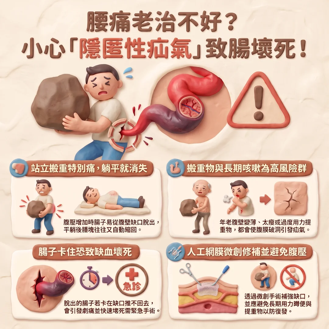 警惕隱匿性疝氣致<a href='/search/tags/腸壞死/' target='_blank'>腸壞死</a>(圖/AI生成製圖)